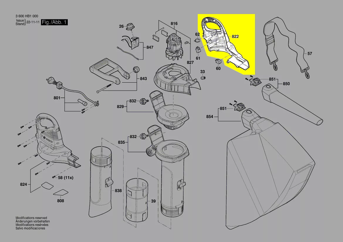 Coquille / boîtier partie droite réf. F 016 F05 411 Bosch